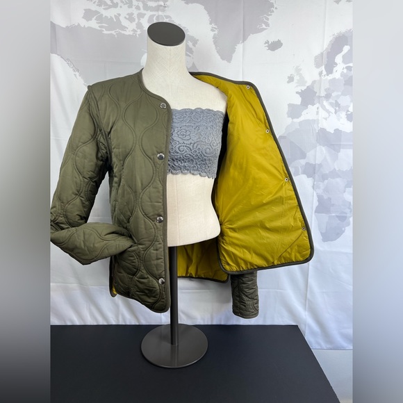 Mango olive green quilted jacket, size small - Picture 1 of 15